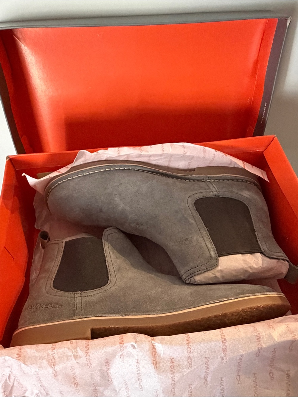 Hawke & Co Gray Suede Chelsea Boots - New in Box
